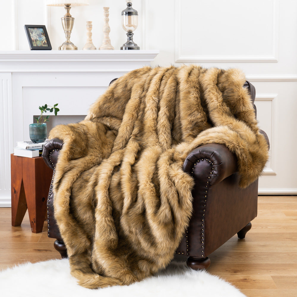 The Malibu Style Faux Fox Fur Blanket