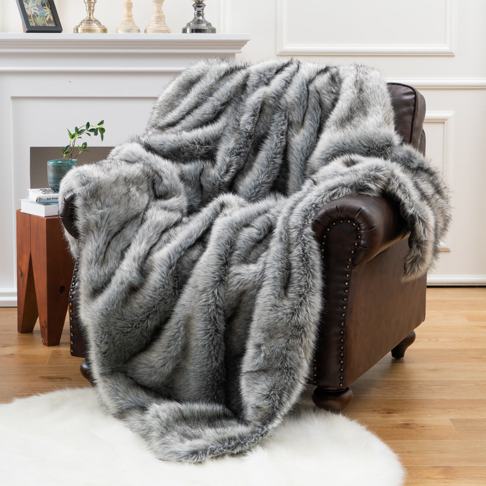 The Malibu Style Faux Fox Fur Blanket
