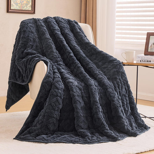 The Laguna Weighted Blanket Queen Size 20 lbs Dual Sided Soft Fuzzy Jacquard Sherpa 60 × 80 inches