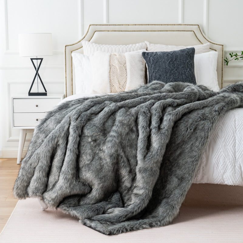 The Malibu Style Faux Fox Fur Blanket